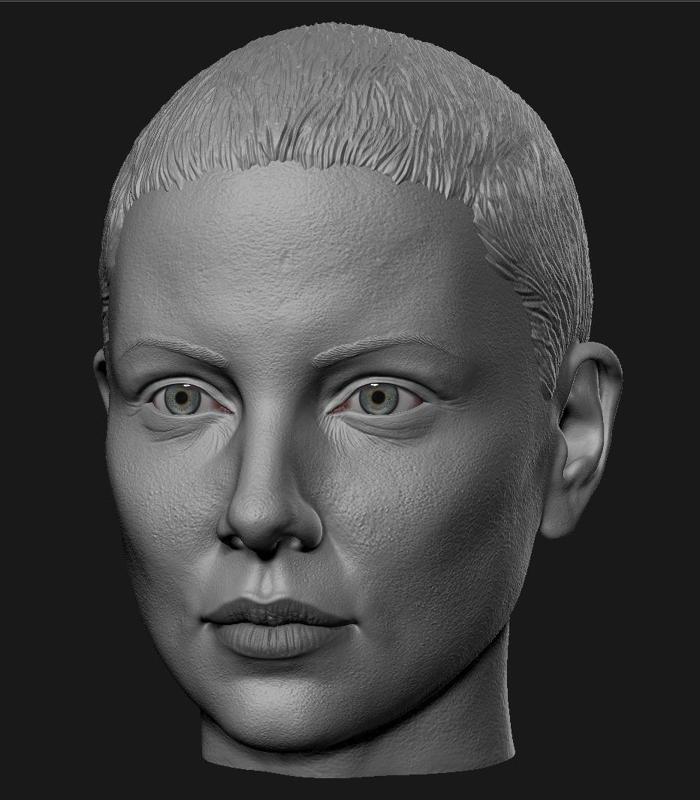 Charlize Theron Furiosa head