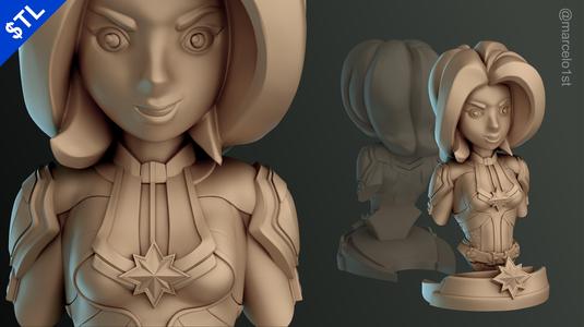Captain Marvel Carol Denvers - Bust