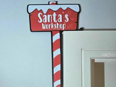 Santa's Workshop Door Corner Sign  