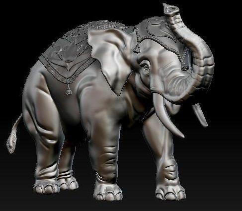 Digital Sculpture of Indian elephant