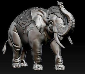Digital Sculpture of Indian elephant