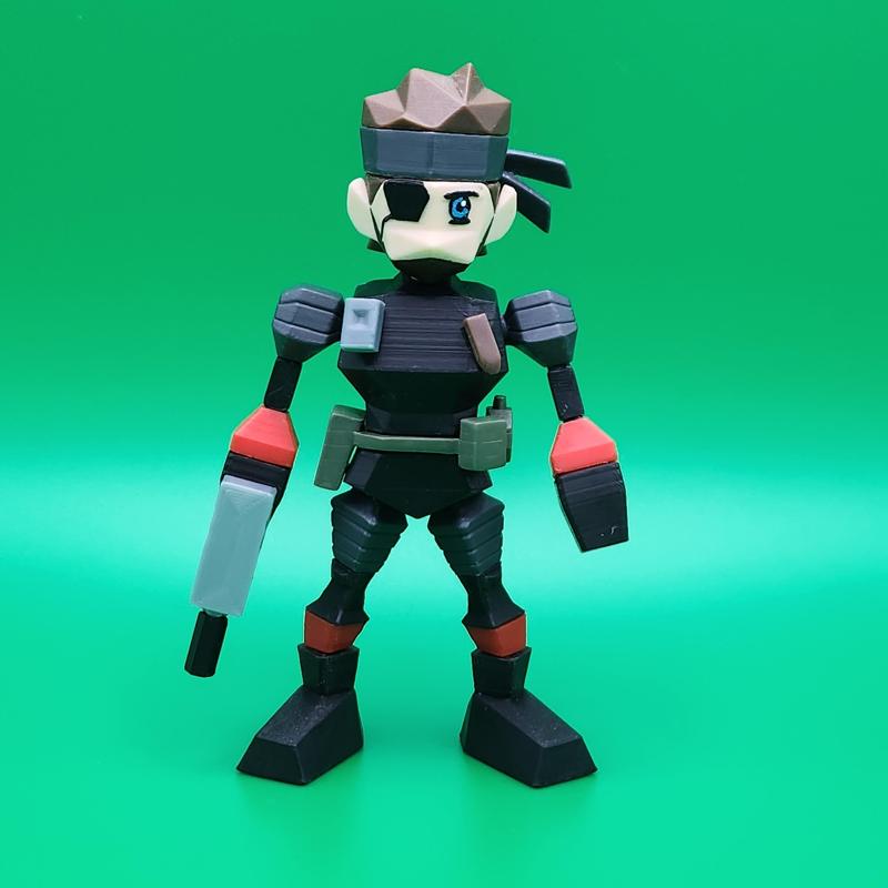 Big Boss Snake Low Poly Action Figure