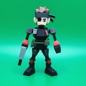 Big Boss Snake Low Poly Action Figure