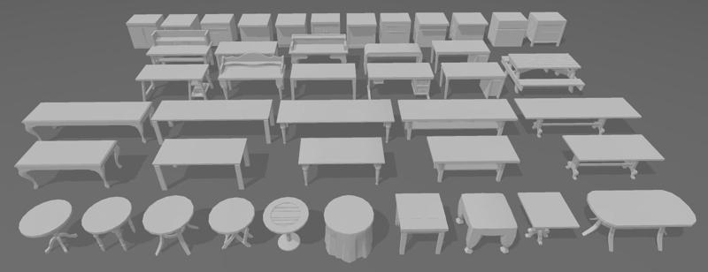Miniatures - The Sims - Tables Countertops and Desks