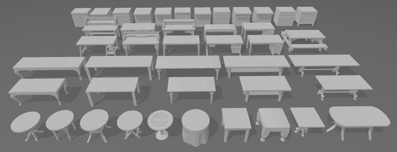 Miniatures - The Sims - Tables Countertops and Desks