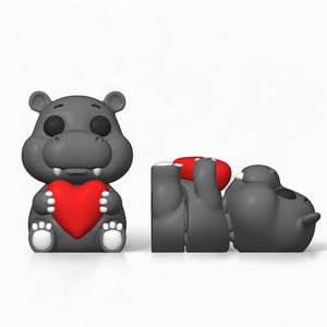 Heartwarming Hippo: Flexy & Figurine Keychains