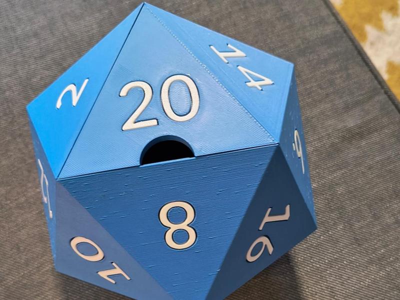 D20 Dice Box - Stylish Storage for Tabletop Gamers