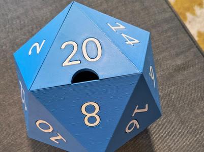D20 Dice Box - Stylish Storage for Tabletop Gamers