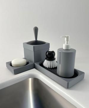 Kitchen Sink Organizer Sponge Holder Soap Dish Garbage Can