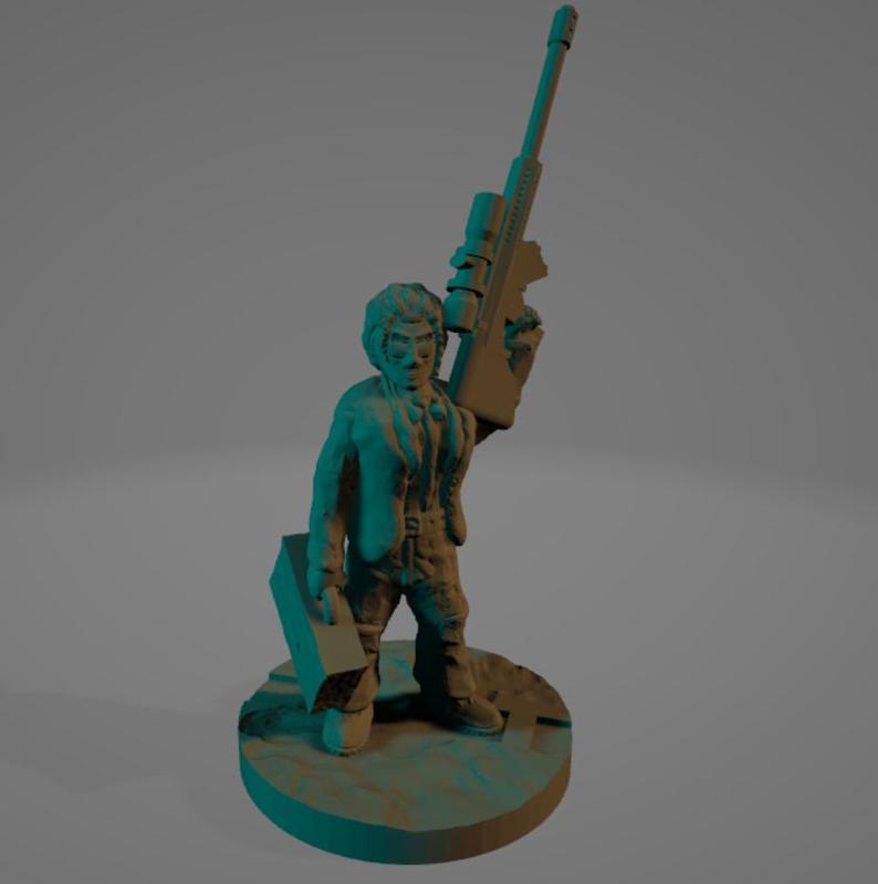 Cyberpunk Sniper Agent (No Supports Needed!)