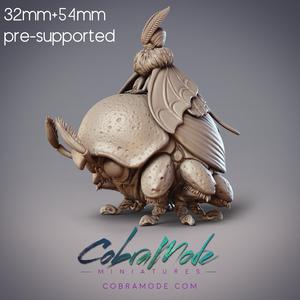 Mothfolk Boy and Mount - Mimas, Fidelium Child and Nanny Beetle (Pre-Supported)