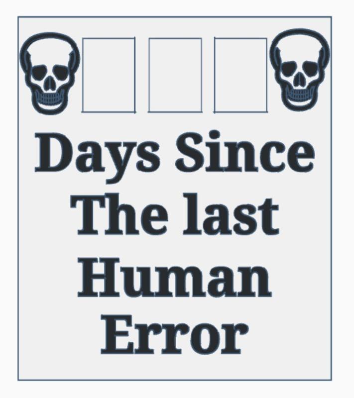 Days since Human error sign