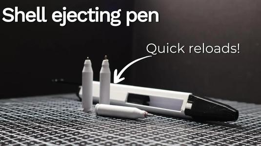 Shell ejecting AR style pen fidget toy   