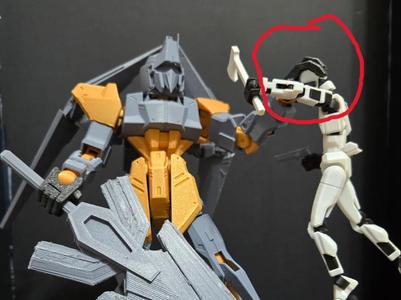200% Dummy hand holding 100% dummy Head