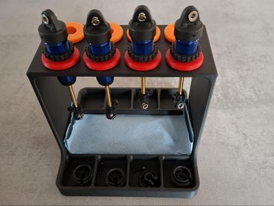 RC Shock Stand With trays, (8 shocks)
