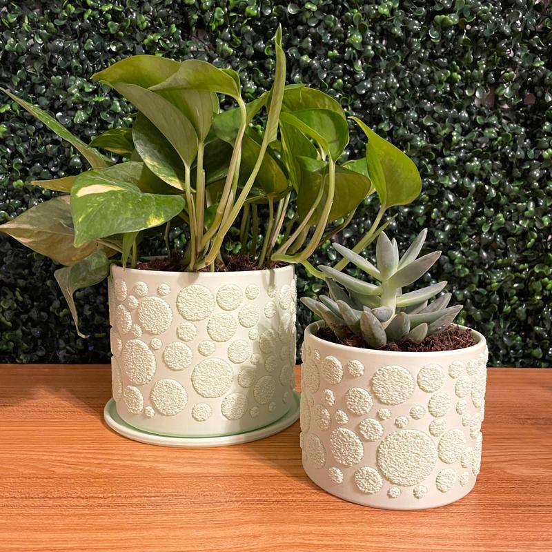 Fuzzy Polka Dot Planter