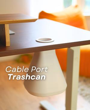 Cable Port Trash Can - For Desk