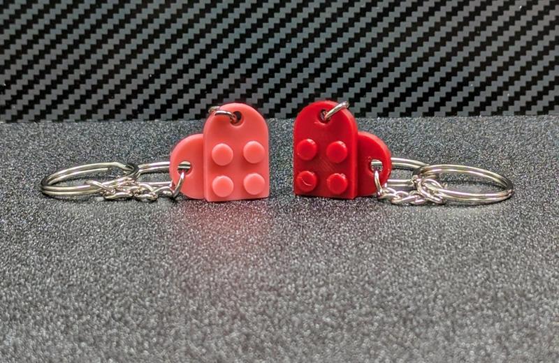 Legos Style Heart KeyChain, Charm Valentines Day