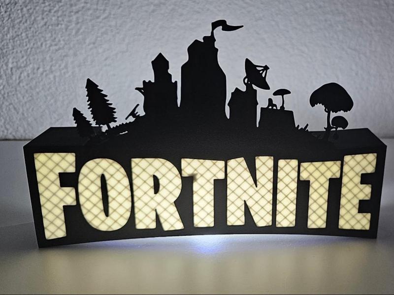 Industrial-looking Fortnite bedside lamp
