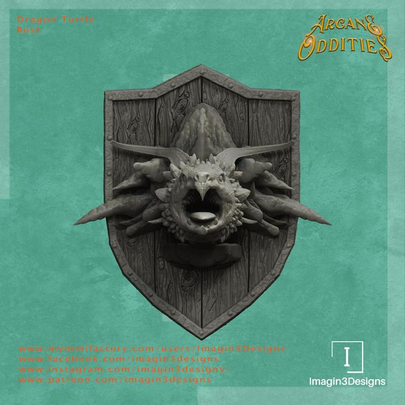 Pre-Supported Dragon Turtle Bust