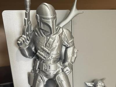 The Mandalorian & Baby Yoda Bookends