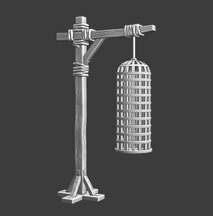 Medieval hanging cage- prison model