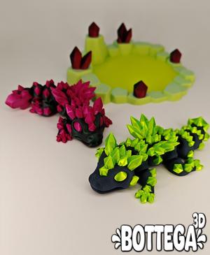 Hyaline Crystal Baby Dragon + Den