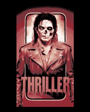 Fan Art depiction of a Thriller Poster with Michael Jackson as a zombie - Hueforge art
