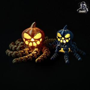 Pumptopus - Jack O'Lantern - Articulated - Print in Place - No Supports - Pumpkin