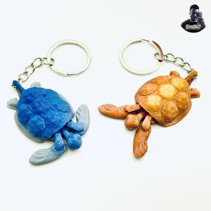 Cute Tiny Turtle Keychain - flexi Fin - Articulated - Print in Place - No Supports