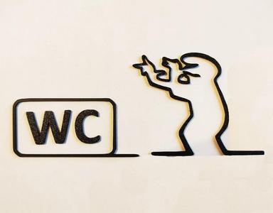 WC door hanger from the iconic cartoon "La Linea" Balum Balum.   