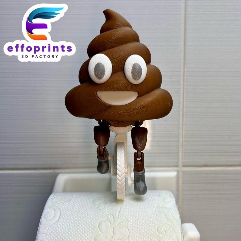 Poop Riding On Toilet Paper Hanger Gadget