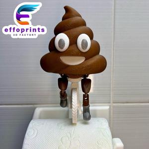 Poop Riding On Toilet Paper Hanger Gadget