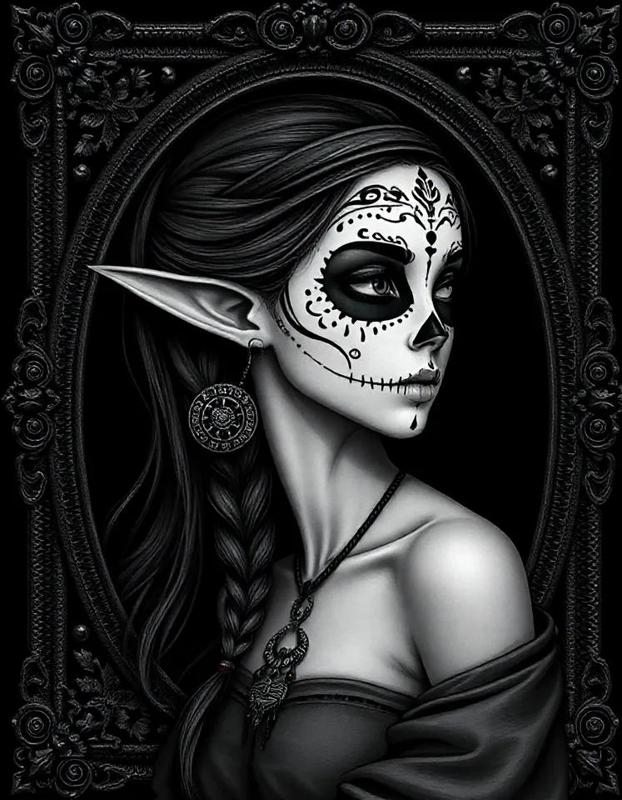 Halloween is a Day of the Dead Elven Catrina   