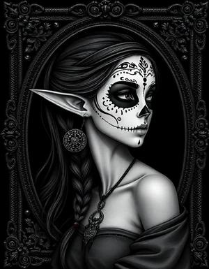 Halloween is a Day of the Dead Elven Catrina   