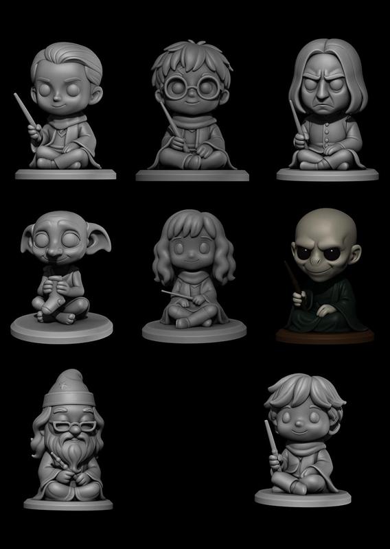 Harry Potter Chibi 3D Printable Collection – Full Set of 8 Characters