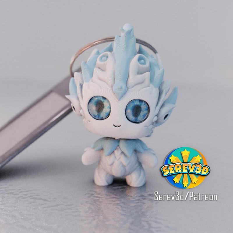 Frost Imp - Fantasy Flexi Keychain - No Supports 3D Print STL/3MF