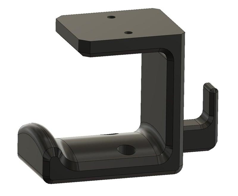 Heavy duty desk mounted headphone hanger