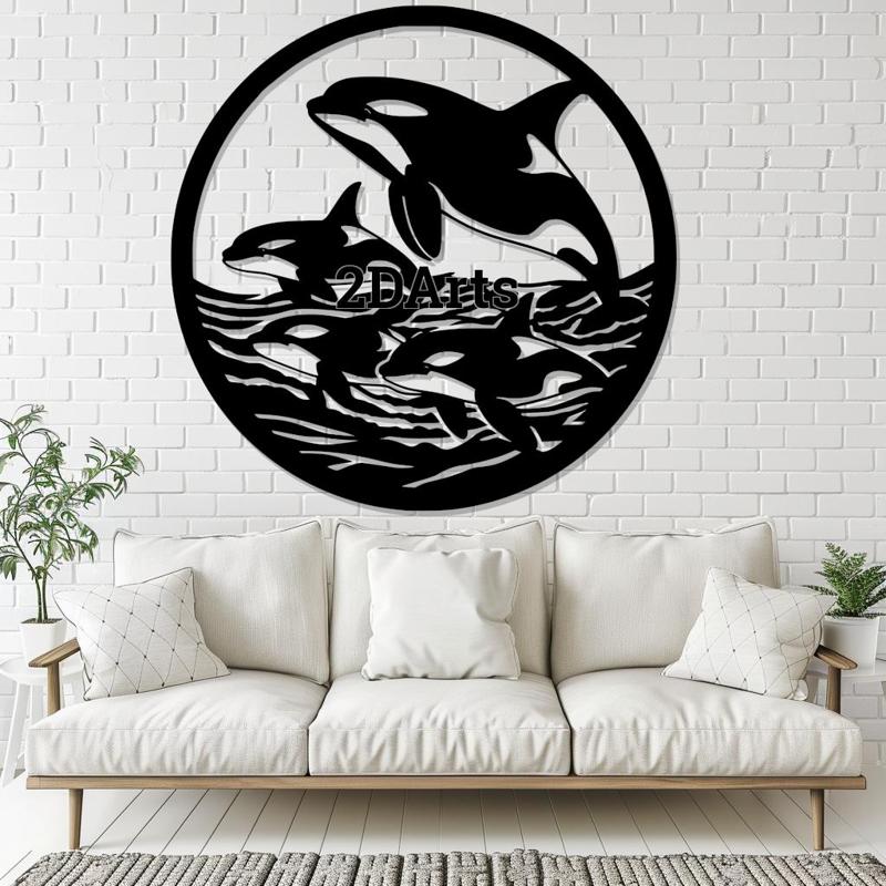 Orca Family 2D Wall Art/Window Art