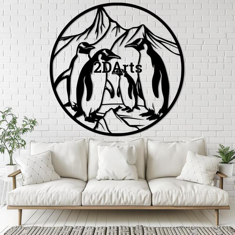 Penguins with Iceberg 2D Wall Art/Window Art