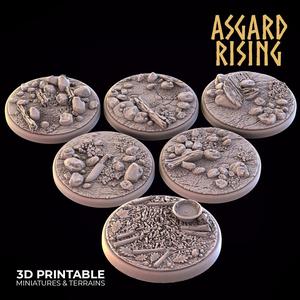 SAND SHORE 6 x Round Bases 25/28/30/32mm - PRESUPPORTED