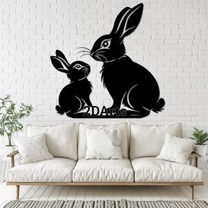 Rabbit Baby and Mother 2D Wall Art/Window Art