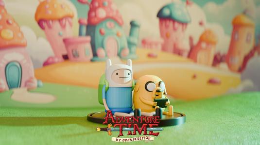 Finn & Jake Adventure Time Duo – Playful Cartoon Collectible for Fans