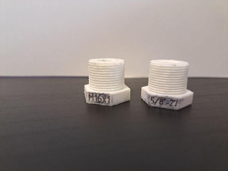 Microphone stand adapters 3/8 to 5/8 and 3/8 to M16x1 (USSR)