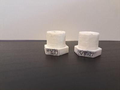 Microphone stand adapters 3/8 to 5/8 and 3/8 to M16x1 (USSR)