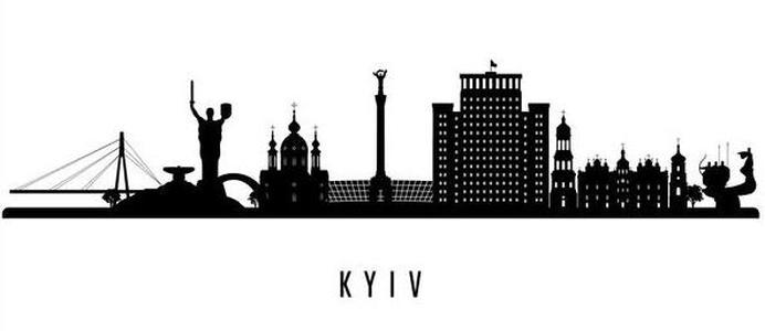 Lithophane silhouette of Kyiv