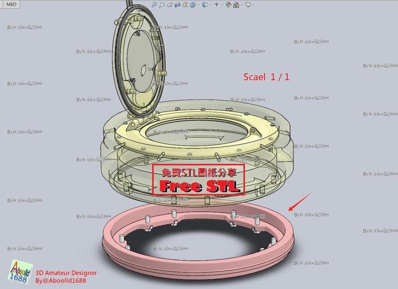 Tiger Tank Early Base ring for drum cupola.(STL-1)