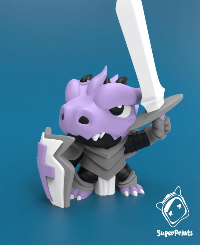 Dragonborn Paladin - Easy Multicolor FDM RPG Minis (No supports)
