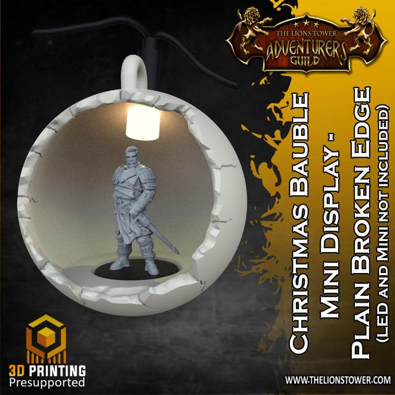 Christmas Bauble Mini Display - Broken edge, Plain interior - presupported