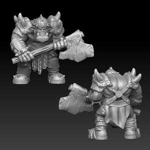 ork warrior with twohanded axe